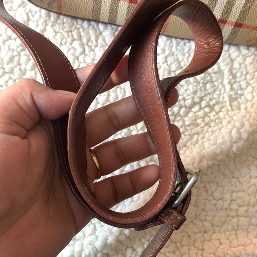 Burberry Tan and Brown Check Crossbody Bag - Well Loved - Picture 13 of 16
